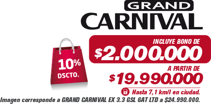 GRAND CARNIVALE - INCLUYE BONO DE $2.000.000(4) - A PARTIR DE $19.990.000(4)