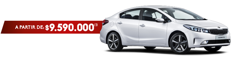 Kia Cerato a partir de $9.590.000 incluye bono de: $1.400.000 en Indumotora One